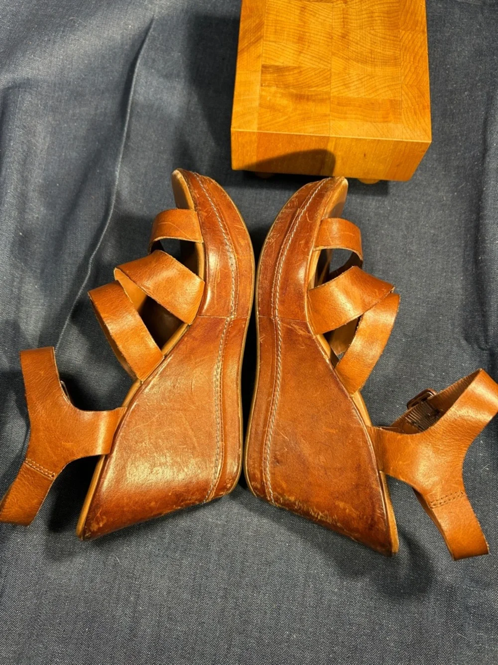 Kork-Ease leather wedge platform sandals shoes